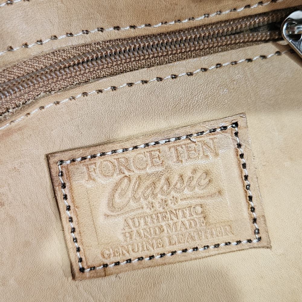 American West Tooled Leather Drawstring Bucket Bag Crossbody Tan NWOT - Picture 12 of 12